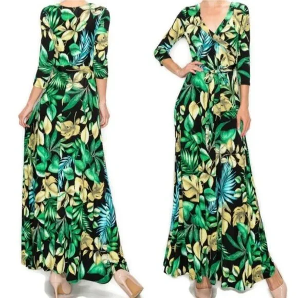 Janette Fashion | Dresses | Janette Fashion Natures Floral Banana Leaf Faux Wrap Maxi Dress | Poshmark Janette Fashion | Dresses | Janette Fashion Natures Floral Banana Leaf Faux Wrap Maxi Dress | Poshmark